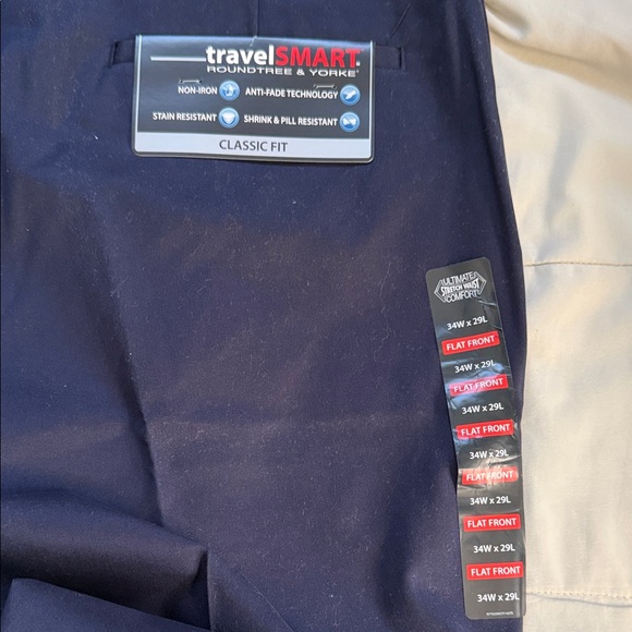 Roundtree & Yorke Men's Dark Blue Dress Pants - Picture 4 of 4